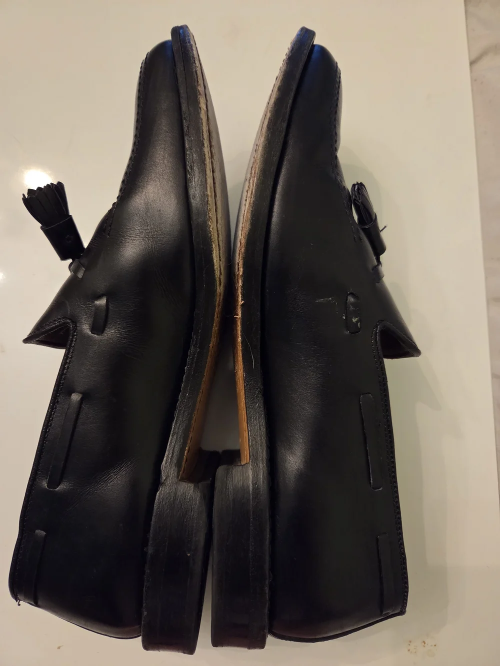 Allen Edmonds  Grayson Shoes Mens Size 9 D Black Tassel Loafers USA Bench & Welt